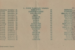 1945-46 Deephaven Highschool Basketball Schedule