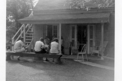 Bill Robinson & friends at the Depot when it was made into a home & moved to Cottagewood, 1960-1